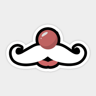 White Mustache, Red Nose Sticker